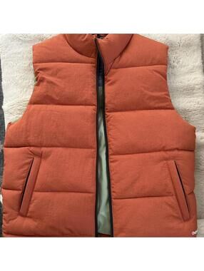 OnlyNY Elite Orange Puffer Vest with Green Lining